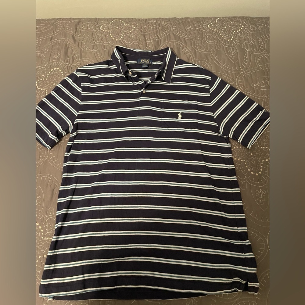 Polo Ralph Lauren Boys Pocket Polo Blue Stripe Boys XL